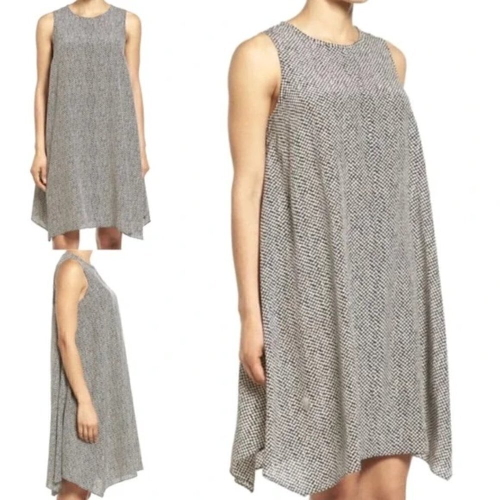 Eileen Fisher Bandhini Silk Crepe De Chine Sleeveless Dress
